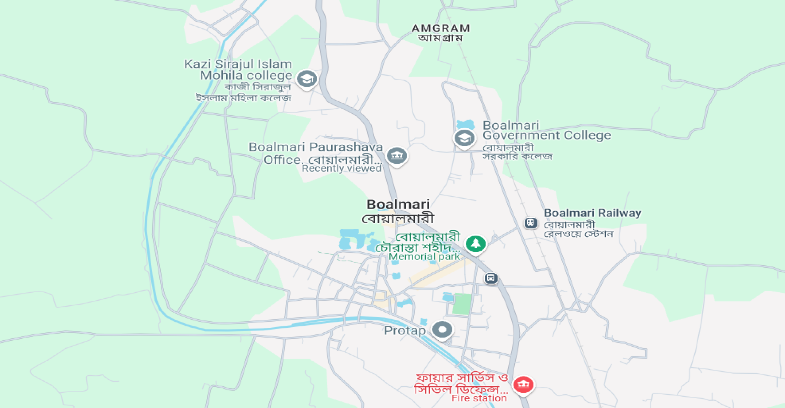 বোয়ালমারী পৌরসভার মানচিত্র